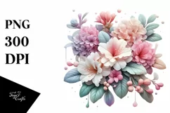 Pastel Wooden Glossy Rhododendron | Clipart Product Image 1