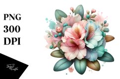 Pastel Wooden Glossy Rhododendron | Clipart Product Image 3