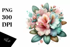 Pastel Wooden Glossy Rhododendron | Clipart Product Image 3