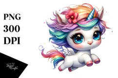 Cute Baby Unicorn, Transparent PNG Product Image 1
