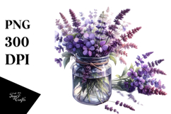 Jar with Violet Flowers Clipart Product Image 1