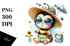 Baby Bee in Beachwear, PNG Product Image 1