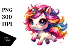 Cute Unicorn with Cool Haircut PNG Product Image 1