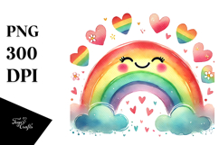 Colorful Heart with Wings and Crown PNG Product Image 1