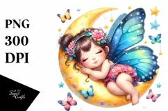 Vibrant Watercolor Cute Baby Butterfly | Sublimation | Product Image 3