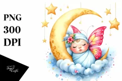 Vibrant Watercolor Cute Baby Butterfly | Sublimation | Product Image 3