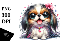 Happy Japanese Chin PNG Product Image 1