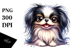 Happy Japanese Chin PNG Product Image 1