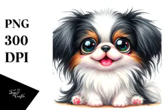 Happy Japanese Chin PNG Product Image 1