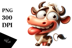 Cartoon Cow with Silly Smirk, Expressive Pose PNG Product Image 1