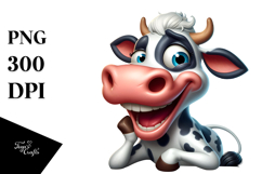Cartoon Cow with Silly Smirk, Expressive Pose PNG Product Image 1