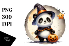 Baby Panda Dressed for Halloween PNG Product Image 1