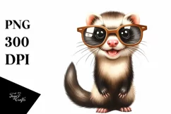 Funny Ferret in Sunglasses Clipart Product Image 3