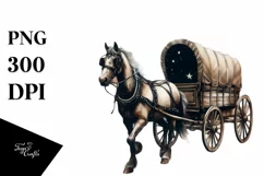 Vintage Dirty Horse Wagon with Stars Product Image 1