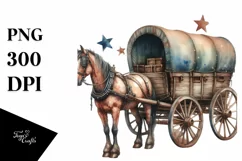 Vintage Dirty Horse Wagon with Stars Product Image 1