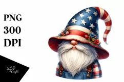 Patriotic Farmer Gnome | Watercolor Clipart Product Image 1