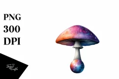 Colorful Watercolor Magical Celestial Astral Mushroom Product Image 1
