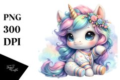 Baby Unicorn Pastel | Sublimation | Clipart Product Image 1