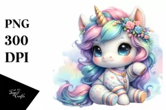 Baby Unicorn Pastel | Sublimation | Clipart Product Image 1