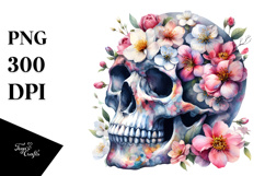 Skull Made of Spring Flowers PNG Product Image 1