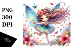 Colorful Fairy Petals Watercolor Clipart Product Image 3