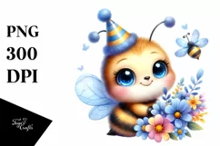 Colorful Baby Bee Party Sublimation Clipart Product Image 3