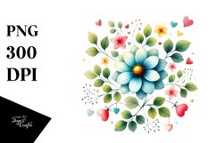 Watercolor Hanging Hearts PNG Product Image 1