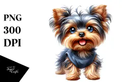Cute Yorkshire Terrier, Transparent PNG Product Image 1