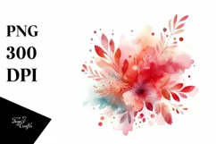 Colorful Watercolor Redish Splash | Sublimation | Clipart Product Image 1