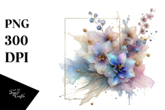 Glossy Delphinium with Golden Insertions, PNG Product Image 1