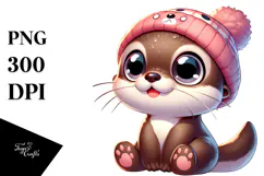 Cartoon Otter with Wide Anime Eyes Product Image 1