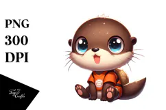 Cartoon Otter with Wide Anime Eyes Product Image 1