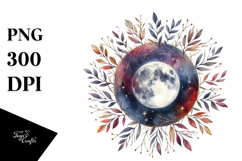 Vibrant Boho Moon Foliage Summer Sticker Product Image 1