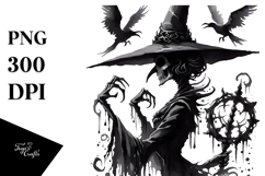 Retro Evil Witch PNG Product Image 1
