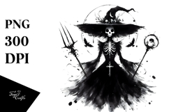 Retro Evil Witch PNG Product Image 1