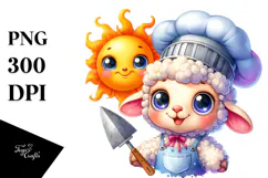 Baby Lamb with Chef's Apron PNG Product Image 1