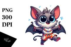 Ridiculously Cute Cartoon Bat PNG Product Image 1