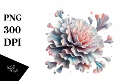 Pastel Glossy Shiny Watercolor Carnation | Clipart Product Image 1