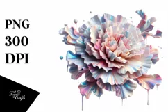 Pastel Glossy Shiny Watercolor Carnation | Clipart Product Image 1