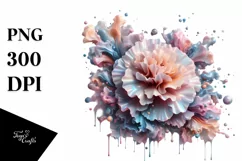 Pastel Glossy Shiny Watercolor Carnation | Clipart Product Image 3