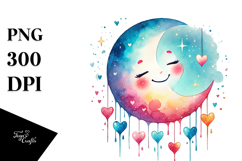 Colorful Smiling Moon PNG Product Image 1