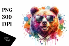 Colorful Vibrant Quirky Bear | Clipart Product Image 1