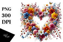 Heart with Spring Flowers PNG Product Image 1