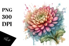 Detailed Vibrant Wooden Stained Chrysanthemum PNG Product Image 1