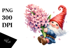 Floating Gnome with Hyacinth PNG Product Image 1