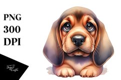 Watercolor Baby Bloodhound Clipart Product Image 3