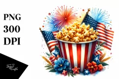 Vibrant Fireworks Popcorn | Summer Sticker Clipart Product Image 1
