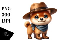 Watercolor Baby Shiba Inu Clipart Product Image 3