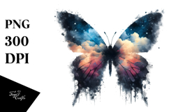 Grungy Butterfly Painting, Cheerful PNG Product Image 1