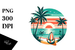 Retro Tropical Island Beach Buoy PNG Product Image 1